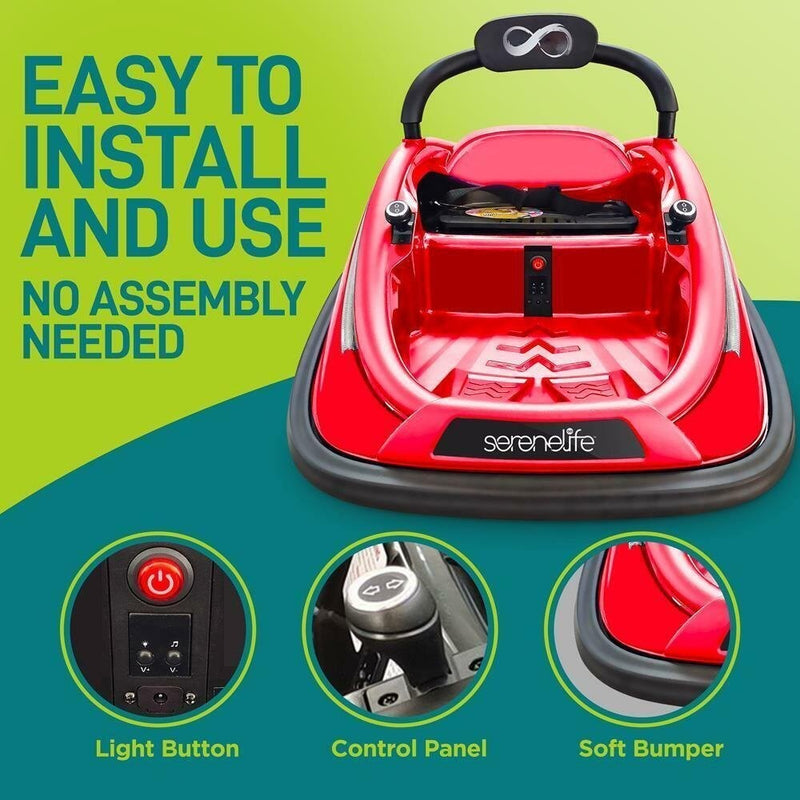 Electric Ride-On Bumper Car with Remote Control for Kids Ages 4-7, Red Magic Cars 3