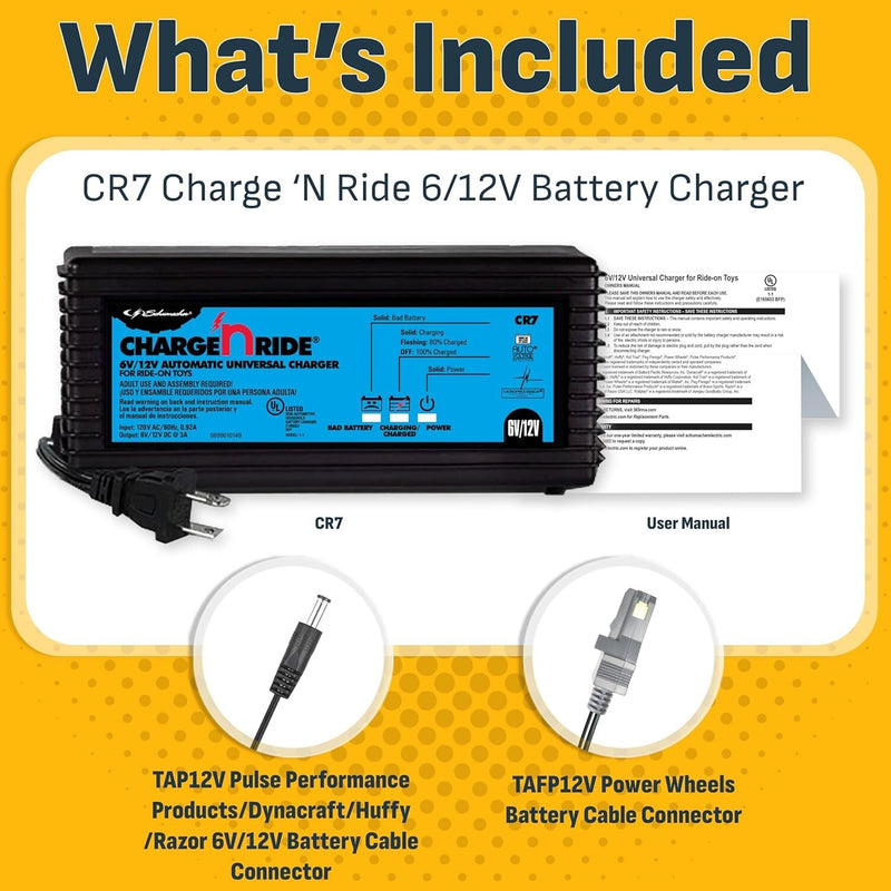 peg perego charger blinking green Dual Voltage Smart Charger for Kids' Ride-On Cars Compatible with 6V and 12V Batteries 2 Year Warranty -