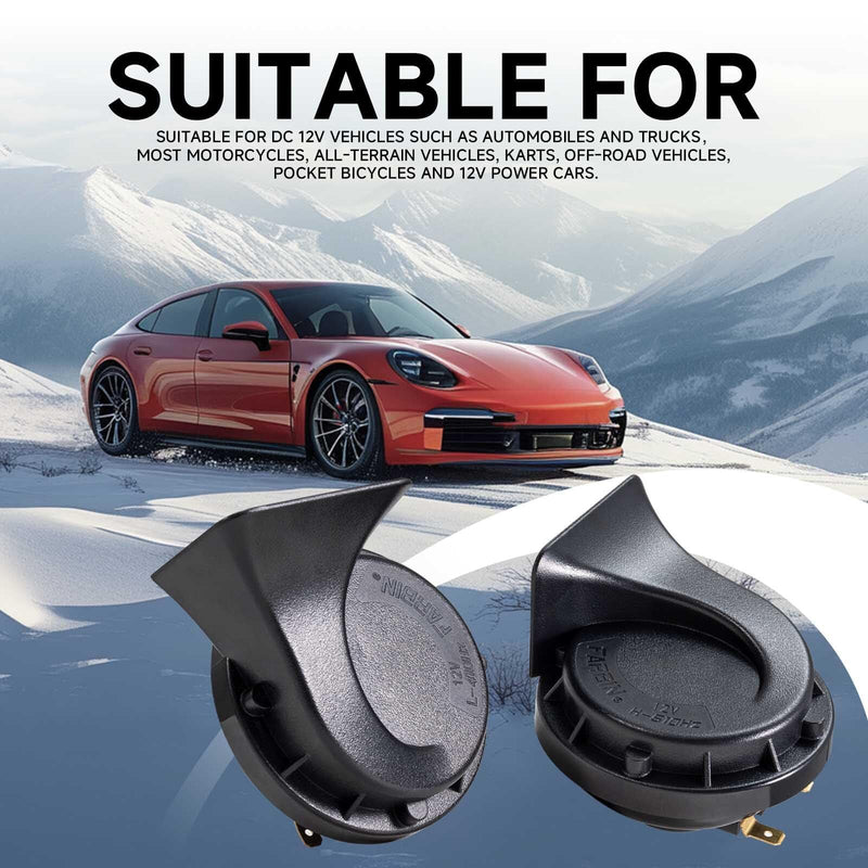 Universal 12V Electric Snail Horn for Cars and Motorcycles - Black Magic Cars 2