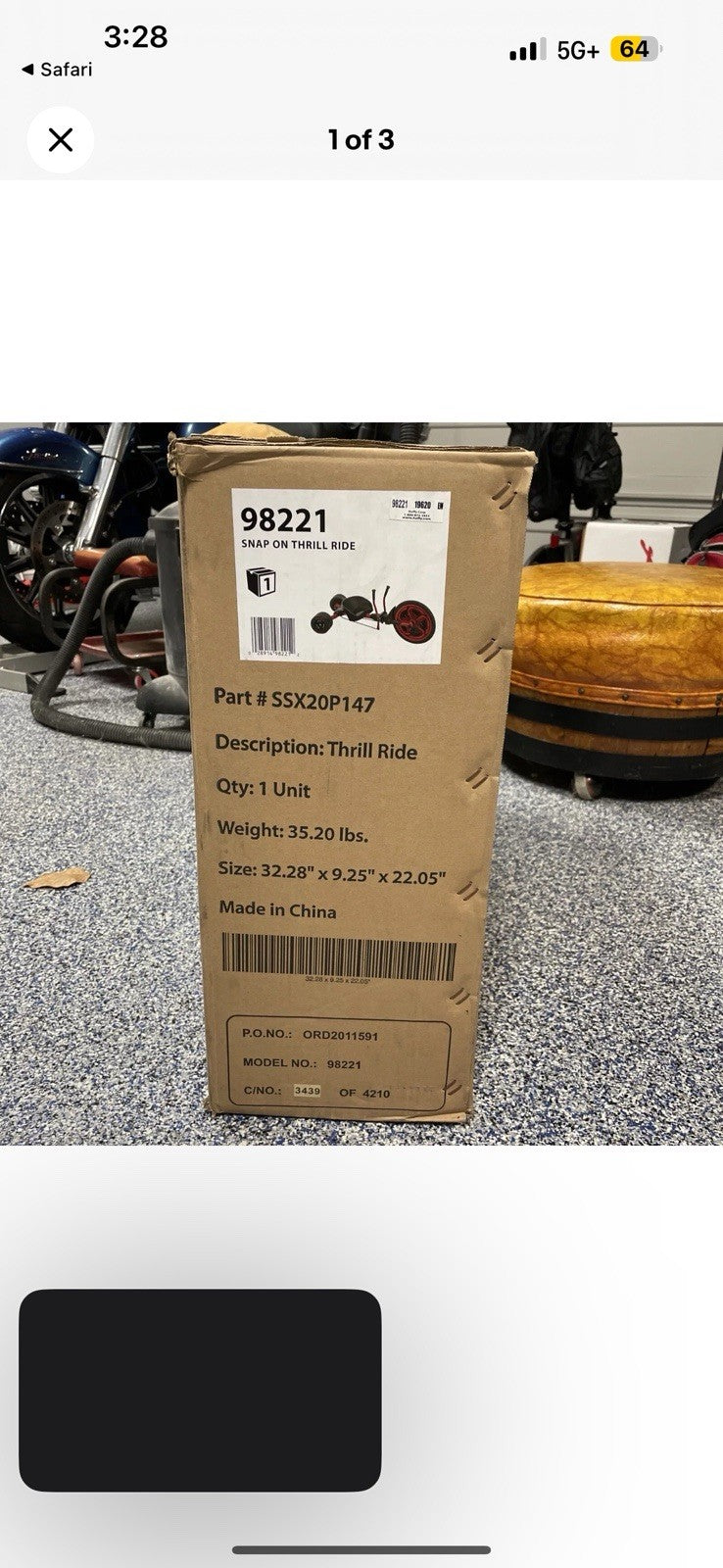 Snap-On Tool Collectible Thrill Ride Bike Toy Magic Cars 0
