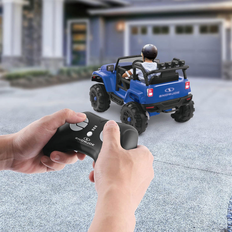 Snow Joe 24-Volt Ride-On Car with Snow Plow and Scoop, Parental Remote Control, Blue Magic Cars 10
