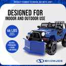 Snow Joe 24-Volt Ride-On Car with Snow Plow and Scoop, Parental Remote Control, Blue Magic Cars 3