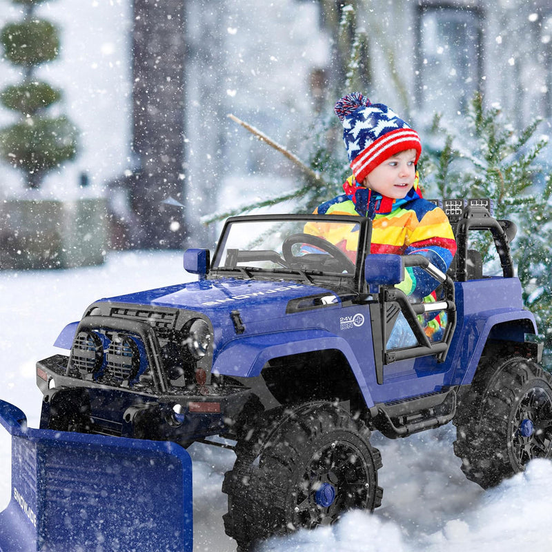 Snow Joe 24-Volt Ride-On Car with Snow Plow and Scoop, Parental Remote Control, Blue Magic Cars 8