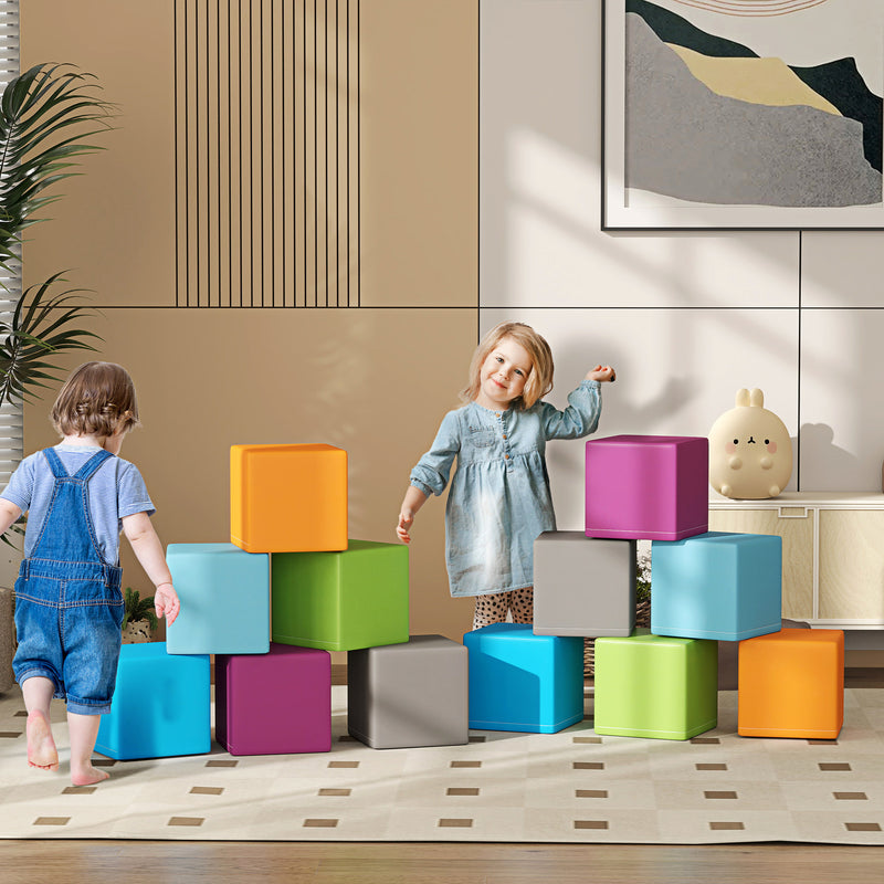 12-Piece Soft Foam Building and Stacking Blocks Toy Set Magic Cars 6