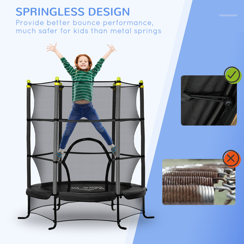 5.3' Kids Indoor Trampoline 64" with Safety Enclosure Magic Cars 3