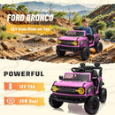 12V Electric Ford Bronco Ride-On Car with Remote Control and Safety Seat Belt for Ages 3-8 Magic Cars 6