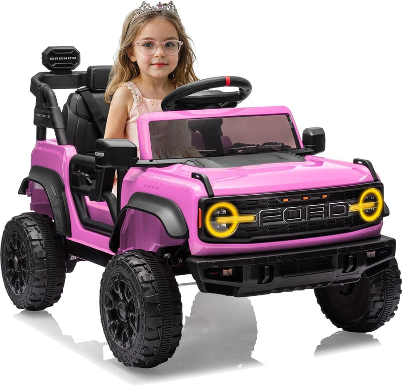 12V Electric Ford Bronco Ride-On Car with Remote Control and Safety Seat Belt for Ages 3-8 Magic Cars 9
