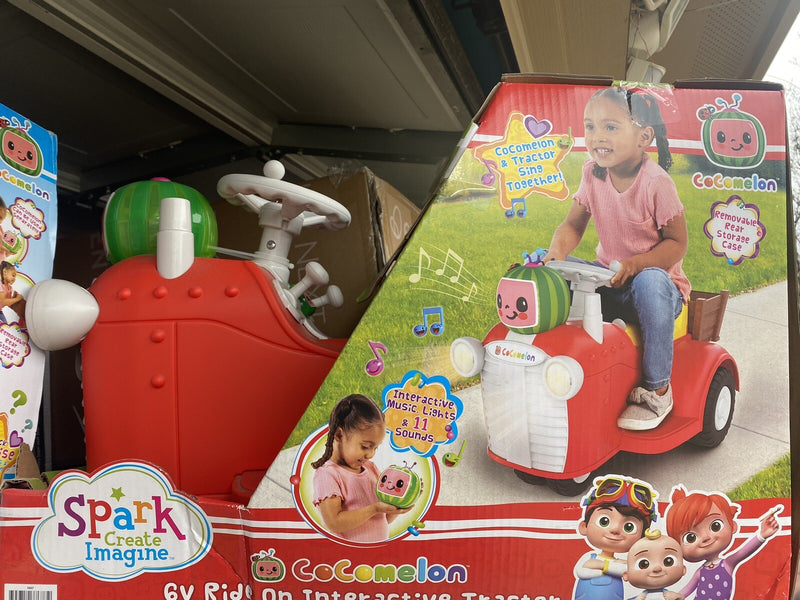 Interactive CoComelon 6V Ride-On Tractor Toy for Kids Ages 1.5-3 Years Magic Cars 1