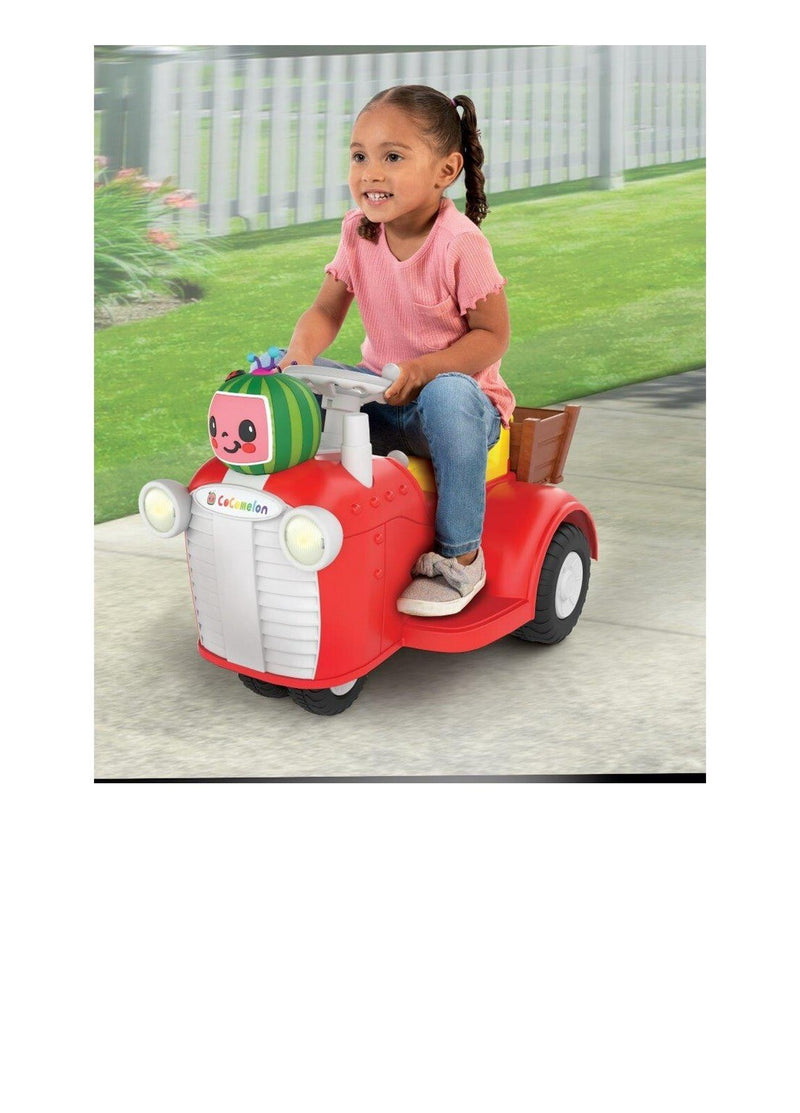 Interactive CoComelon 6V Ride-On Tractor Toy for Kids Ages 1.5-3 Years Magic Cars 3