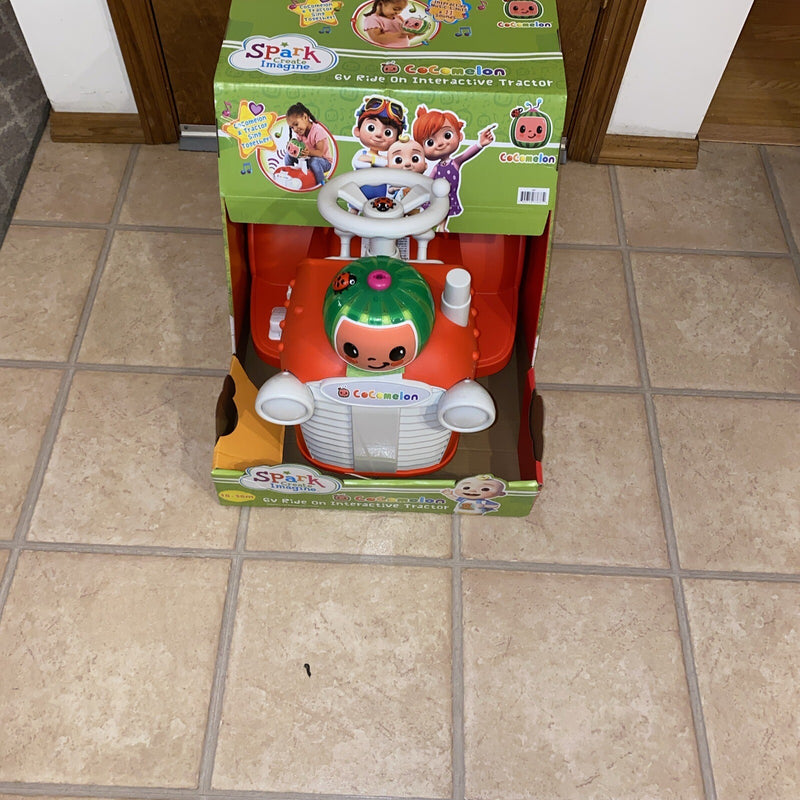 Interactive CoComelon 6V Ride-On Tractor Toy for Kids Ages 1.5-3 Years Magic Cars 0
