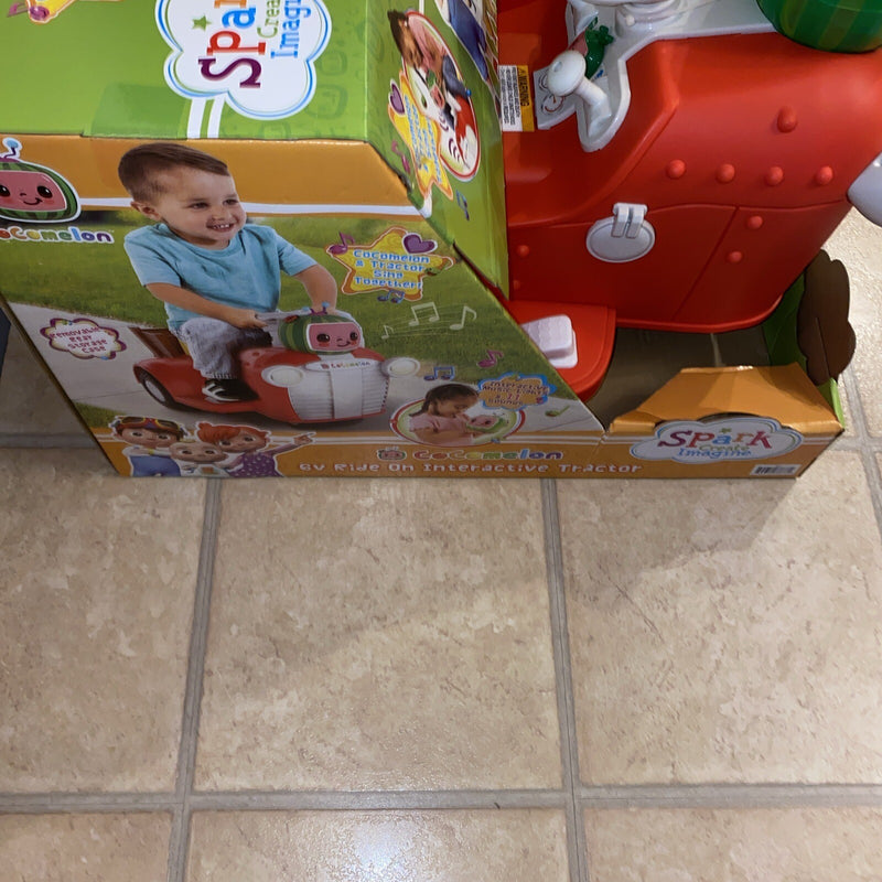 Interactive CoComelon 6V Ride-On Tractor Toy for Kids Ages 1.5-3 Years Magic Cars 2