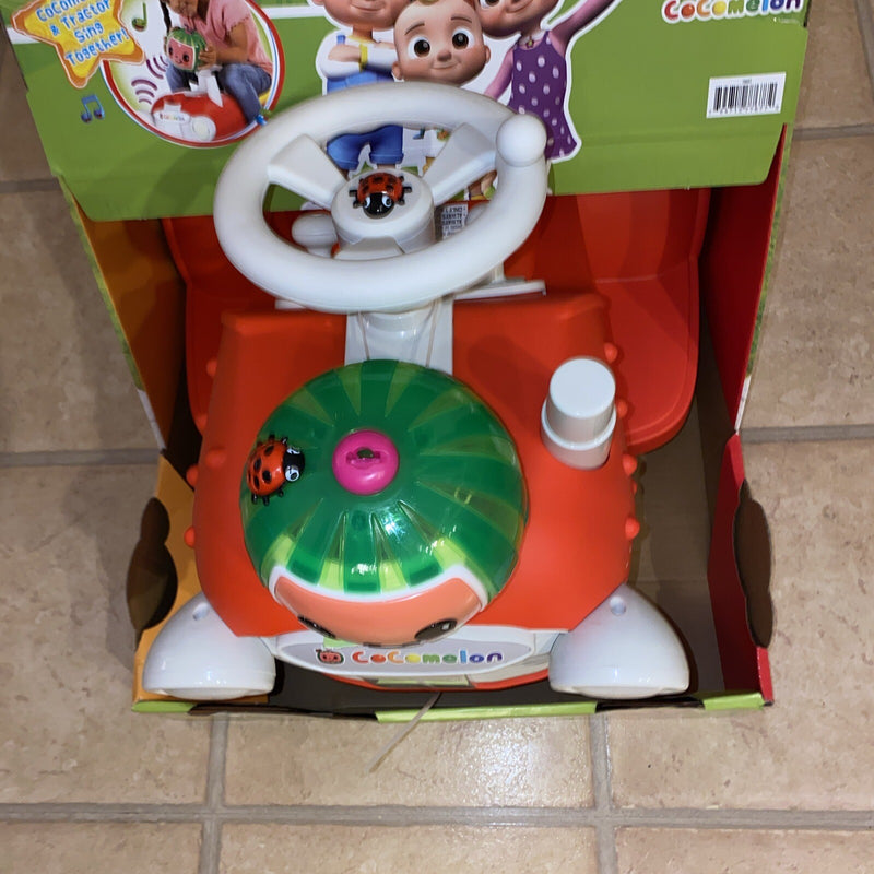 Interactive CoComelon 6V Ride-On Tractor Toy for Kids Ages 1.5-3 Years Magic Cars 4