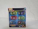 6-Piece Pull-Back Race Car Set in Black, Blue, Red, Green, Purple, and Yellow Magic Cars 2