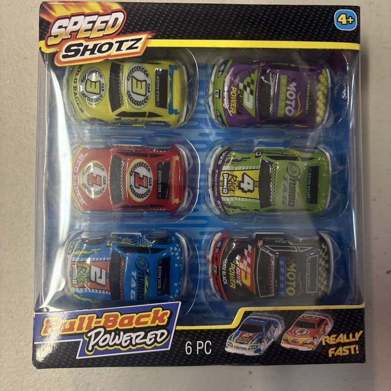 Speed Shotz Pull-Back Race Car Set 6-Piece Multi-Color Magic Cars Variant 0