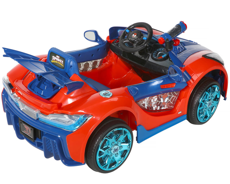 Spider-Man Battery-Powered Super Car with Water Cannon and LED Lights for Ages 3+ Magic Cars 3