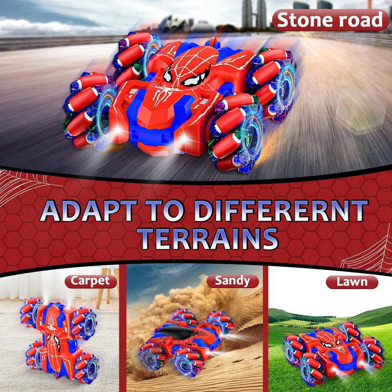 Rechargeable Spider Remote Control Car for Boys with LED Lights Magic Cars 3