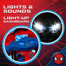 Spider-Man 6V Kids Ride-On Motorcycle with Lights, Sounds, and Training Wheels Magic Cars 2
