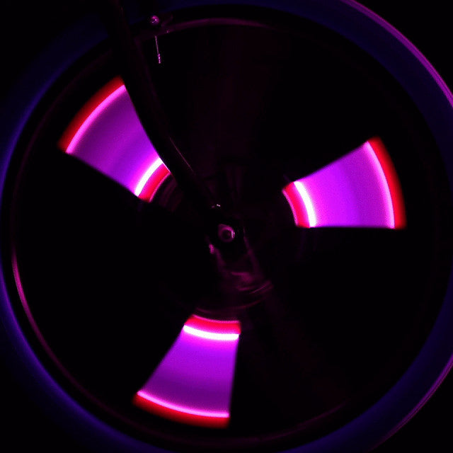Pink Battery-Powered LED Spin Lights for Kids' Bikes and Ride-Ons Magic Cars 4