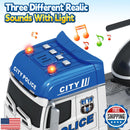 25-Inch Large Police Truck Toy with Racing Car for Toddler Boys Magic Cars 3