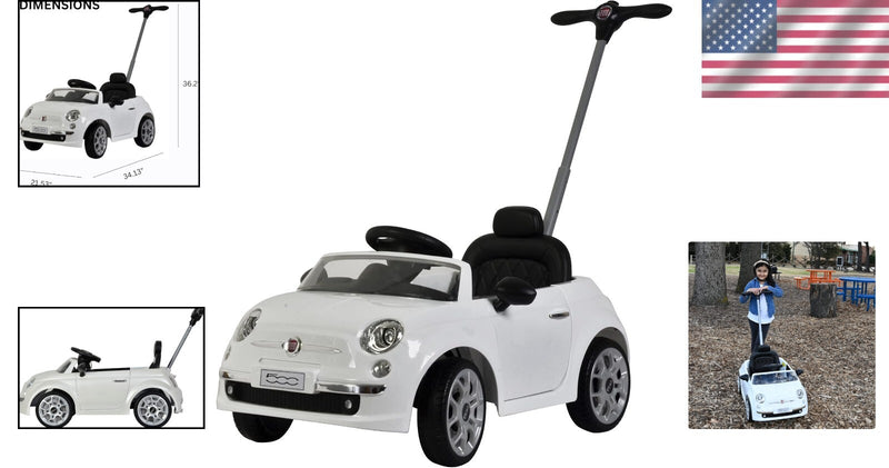 Fiat 500 Push Car with LED Lights and Music for Toddler Play Magic Cars 1