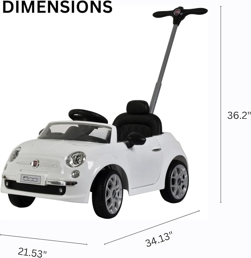 Fiat 500 Push Car with LED Lights and Music for Toddler Play Magic Cars 4