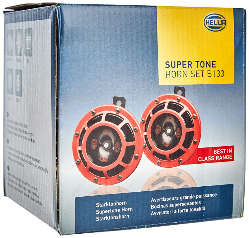 Red 12V High and Low Frequency Super Tone Horn Set Magic Cars 2