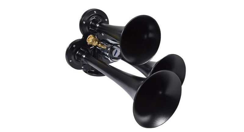 Stealth Black Caboose 12/24 Volt Air Horn with 3 Trumpets and Unique Tone Magic Cars 5