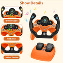 Kids' Pretend Driving Seat Toy with Steering Wheel and Pedals - Orange Magic Cars 3