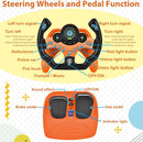 Kids' Pretend Driving Seat Toy with Steering Wheel and Pedals - Orange Magic Cars 5
