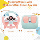 Kids' Driving Simulation Toy Steering Wheel with Brake and Gas Pedals - Pink Magic Cars 2