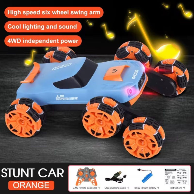Rechargeable Stunt Racing Car with 6 Wheels and 360-Degree Twist Spin Magic Cars 2