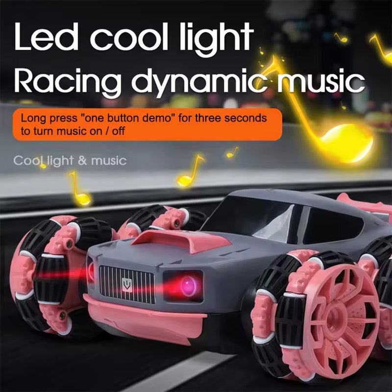 Rechargeable Stunt Racing Car with 6 Wheels and 360-Degree Twist Spin Magic Cars 3