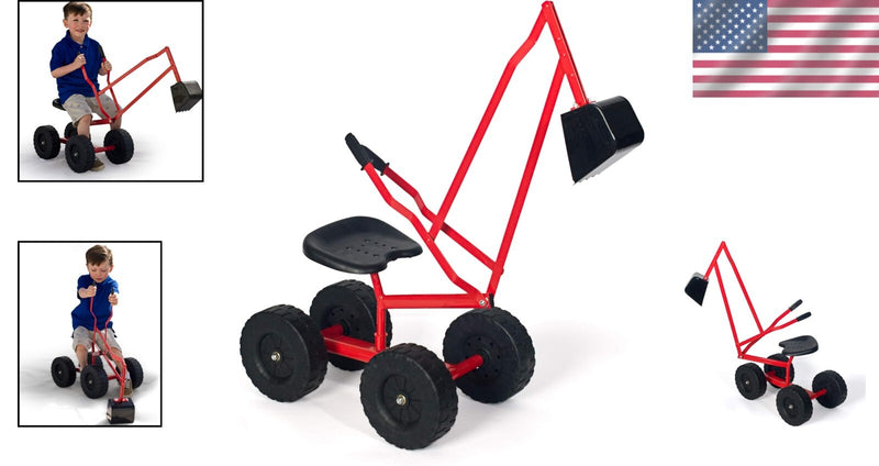 Sturdy 360° Ride-On Sand Digger Excavator Toy for Kids Ages 4+ with 70 lb Capacity Magic Cars 1