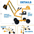Durable Ride-On Excavator Toy for Kids with All-Terrain Rubber Wheels, Suitable for Ages 3 and Up Magic Cars 5