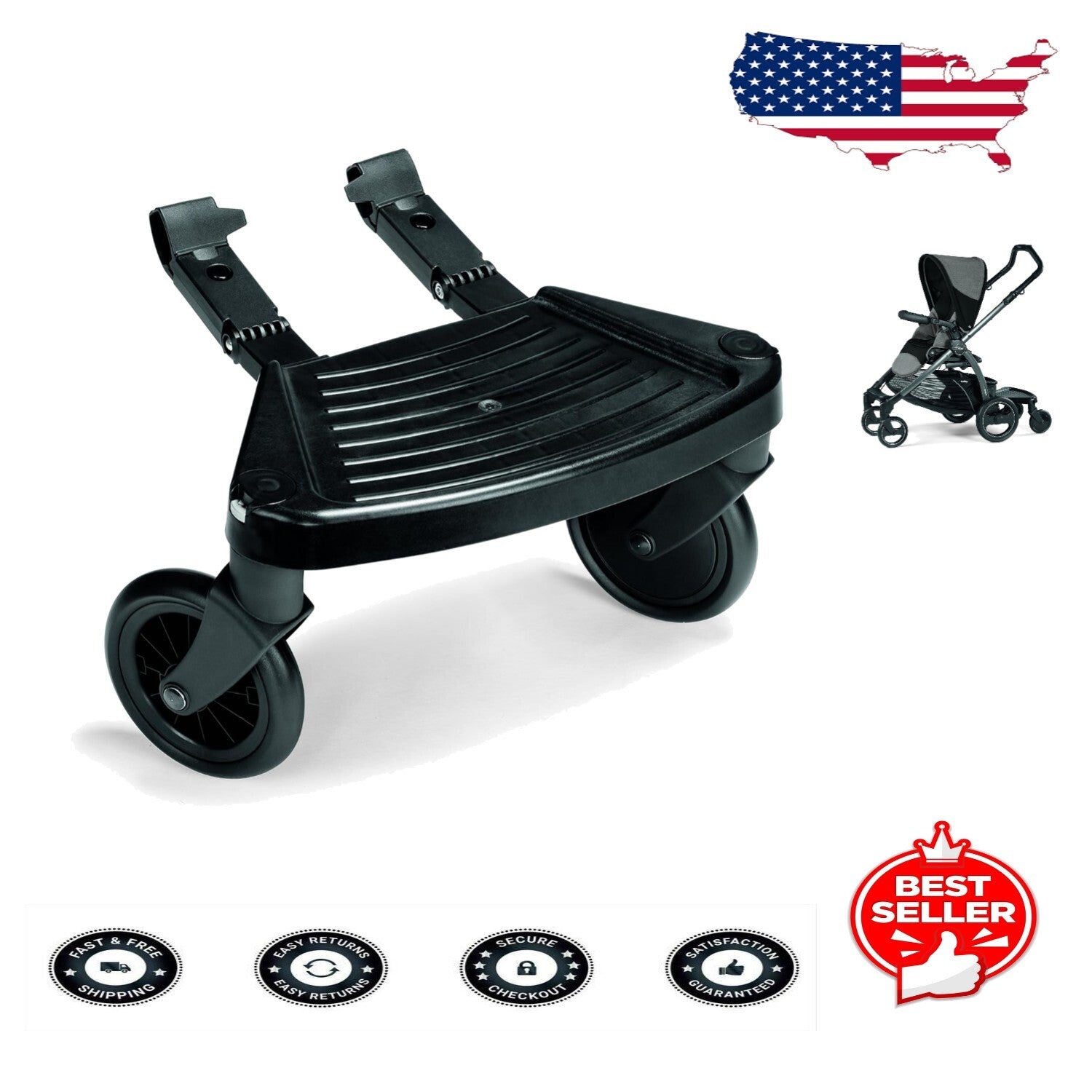 Wegaland Scibling Ride Sturdy Ride-On With Me Board for Family Strollers – Ideal Sibling Atta