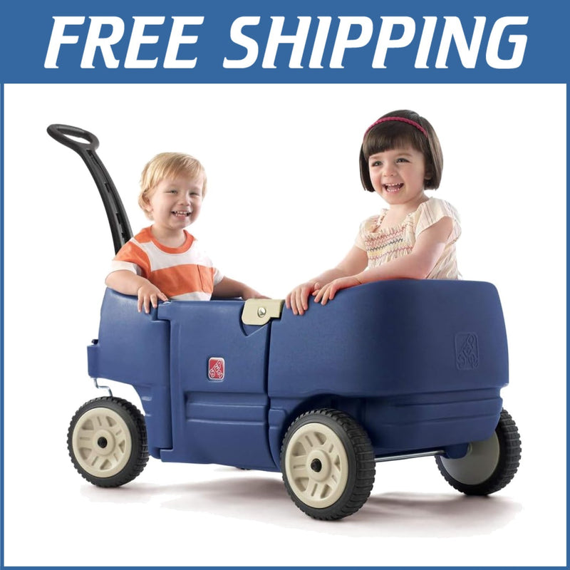 デランジェ KIDS BLUE STANDING SPECIAL 2016 Denim Blue Kids Wagon with Cup Holders for Safe Outdoor Riding