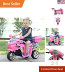 Pink 3-Wheel Electric Motorcycle for Kids with Fun Features Magic Cars 0