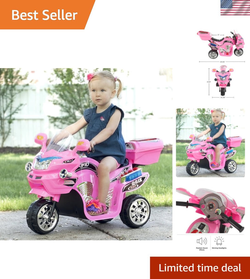 Pink 3-Wheel Electric Motorcycle for Kids with Fun Features Magic Cars 0