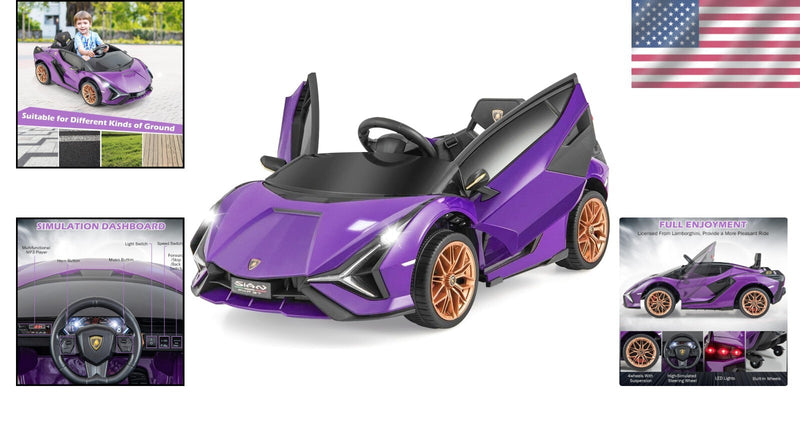 Purple Kids Remote Control Sports Car with Suspension and Sound Effects Magic Cars 1