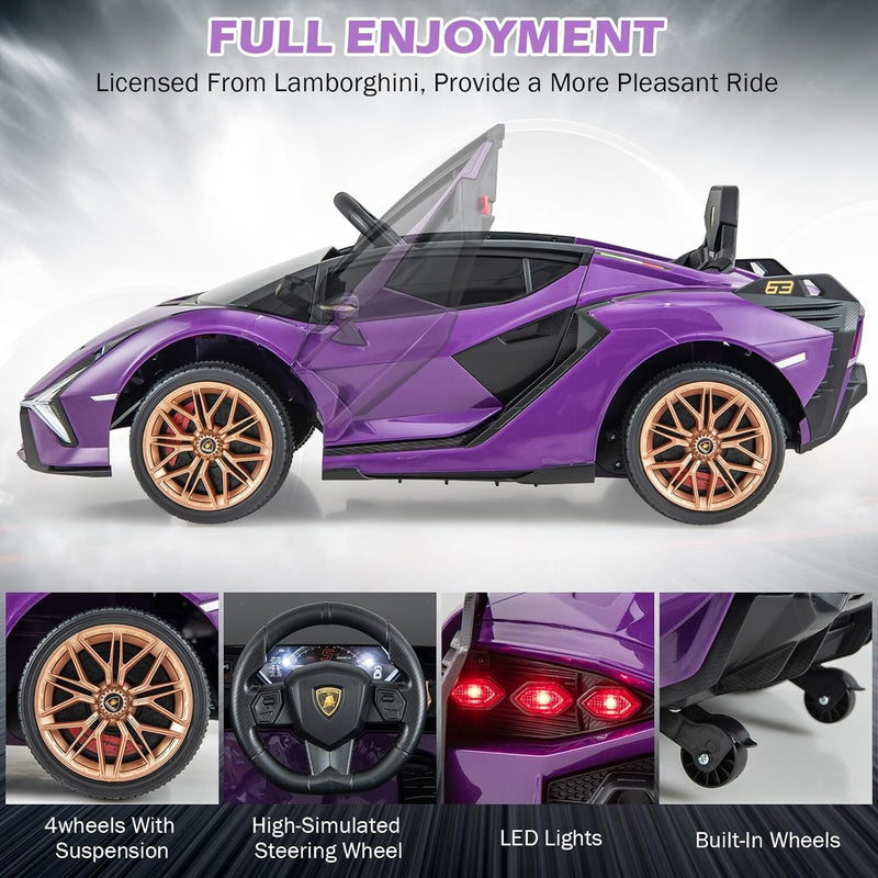 Purple Kids Remote Control Sports Car with Suspension and Sound Effects Magic Cars 3