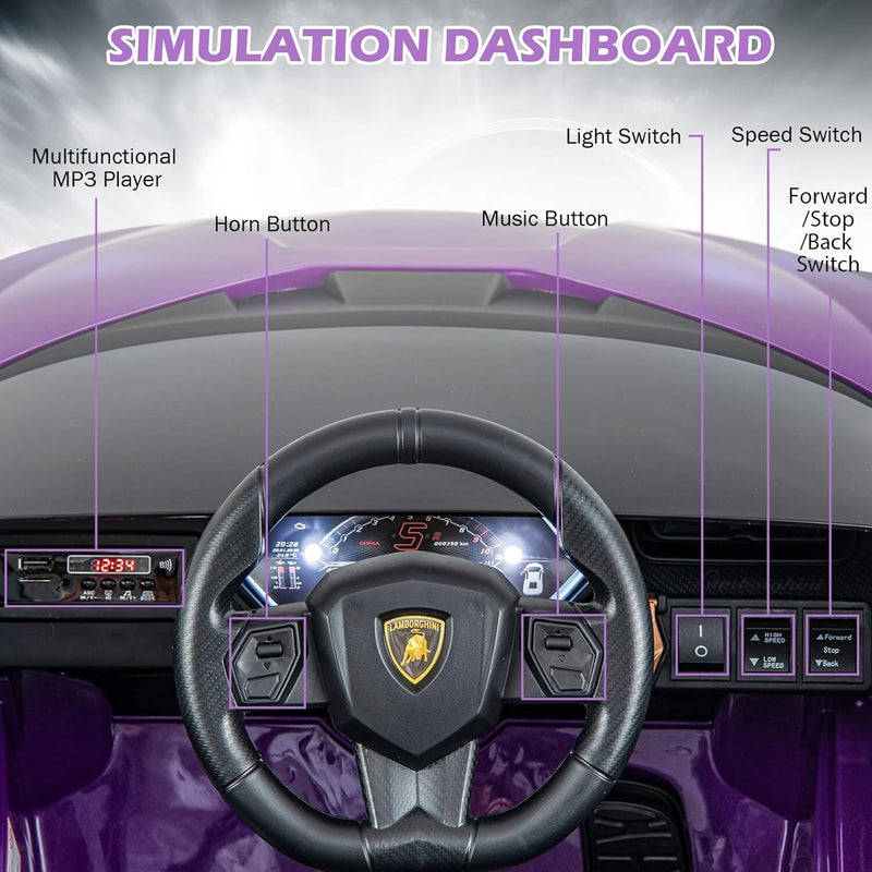 Purple Kids Remote Control Sports Car with Suspension and Sound Effects Magic Cars 5