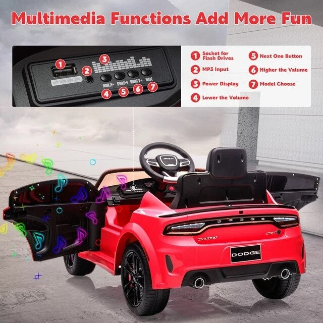 12V Licensed Dodge Charger SRT Electric Ride-On Car for Kids Magic Cars 1
