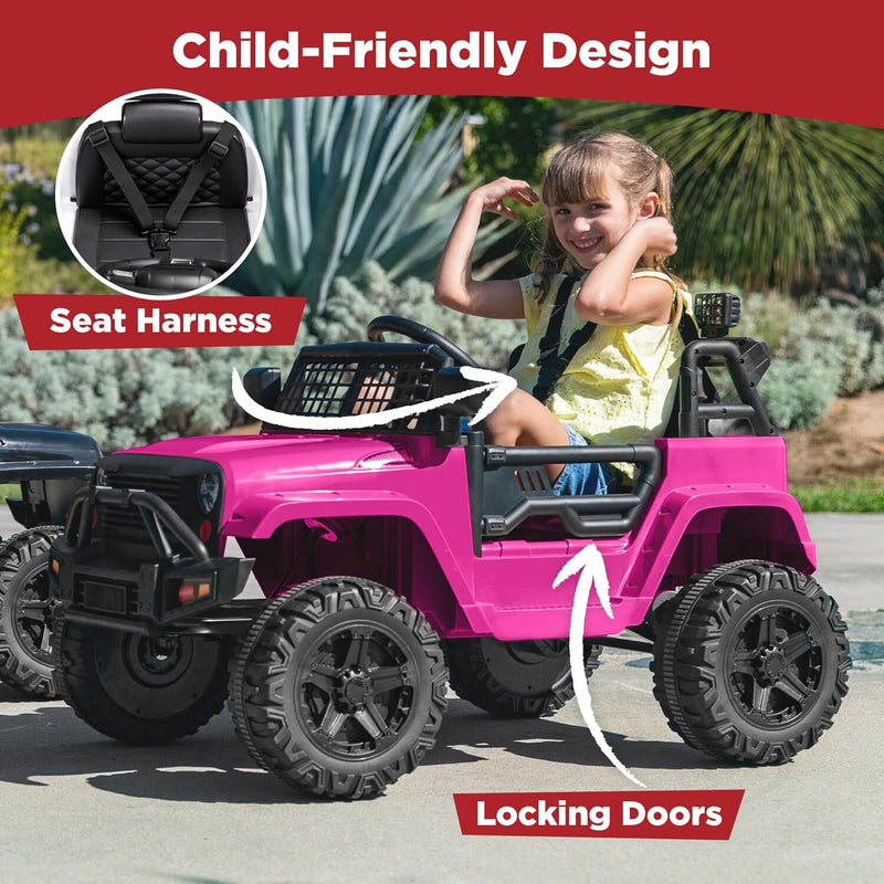 12V Kids Ride-On Truck Car with Parent Remote Control Magic Cars 4