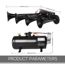 High-Volume Train Horn Set with 4 Trumpet Design and 0.8 Gallon Air Tank Magic Cars 2