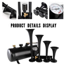 High-Volume Train Horn Set with 4 Trumpet Design and 0.8 Gallon Air Tank Magic Cars 3