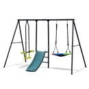 550LB Capacity Outdoor Backyard Swing Set with Slide for Kids Magic Cars 1