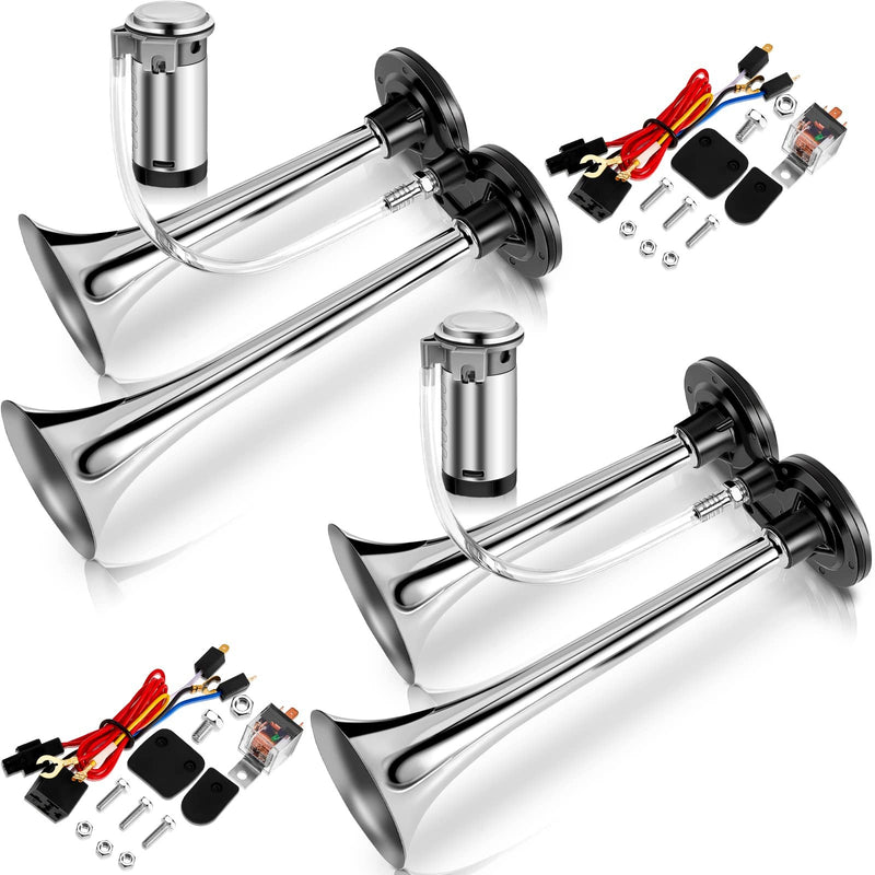 2-Pack 12V 150dB Loud Air Horn Kit for Trucks, Boats, and Cars with Air Compressor Magic Cars Variant 0