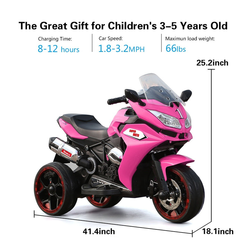 12V Kids Electric Ride-On Motorcycle Battery-Powered Bike for Girls Magic Cars 5