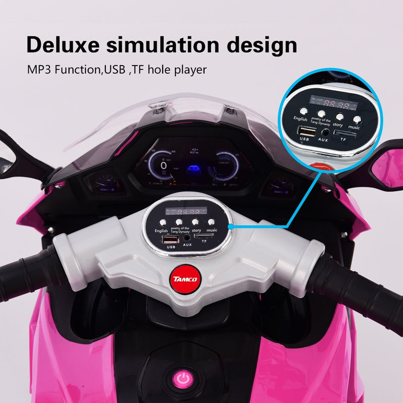 12V Kids Electric Ride-On Motorcycle Battery-Powered Bike for Girls Magic Cars 6