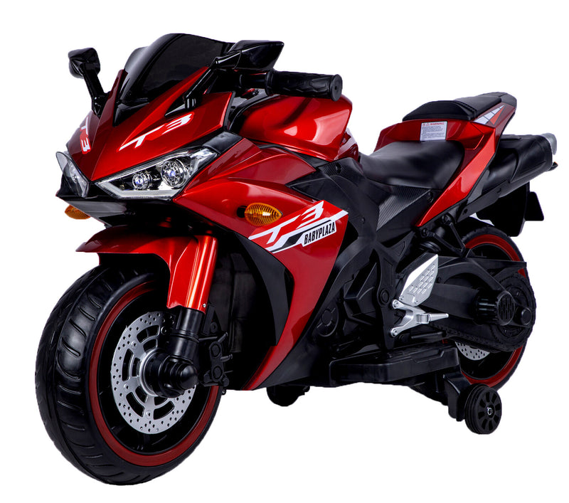 12V Kids Ride-On Motorcycle Toy with Training Wheels and Hand Control Magic Cars 5